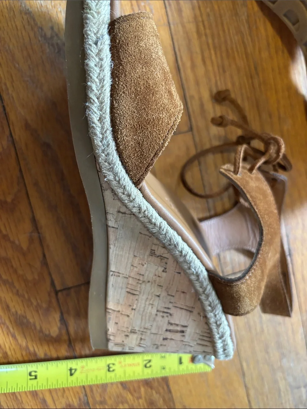 Paul Green Suede Lace-Up Wedge Sandals - Brown